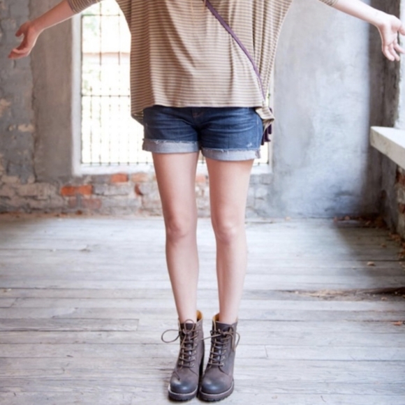 Frye Gray Suede Combat Boots - Picture 3 of 16